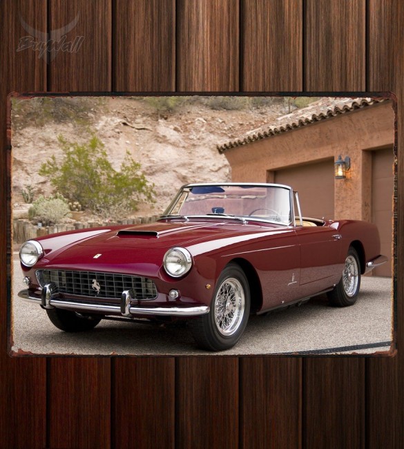 Металлическая табличка Ferrari 250 GT Cabriolet Serie II by Pininfarina Металлическая табличка Ferrari 250 GT Cabriolet Serie II by Pininfarina